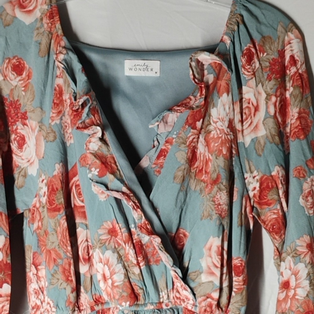 Emily Wonder Womens‎ Medium Floral Shabby Chic Country Short Dress - Picture 5 of 11